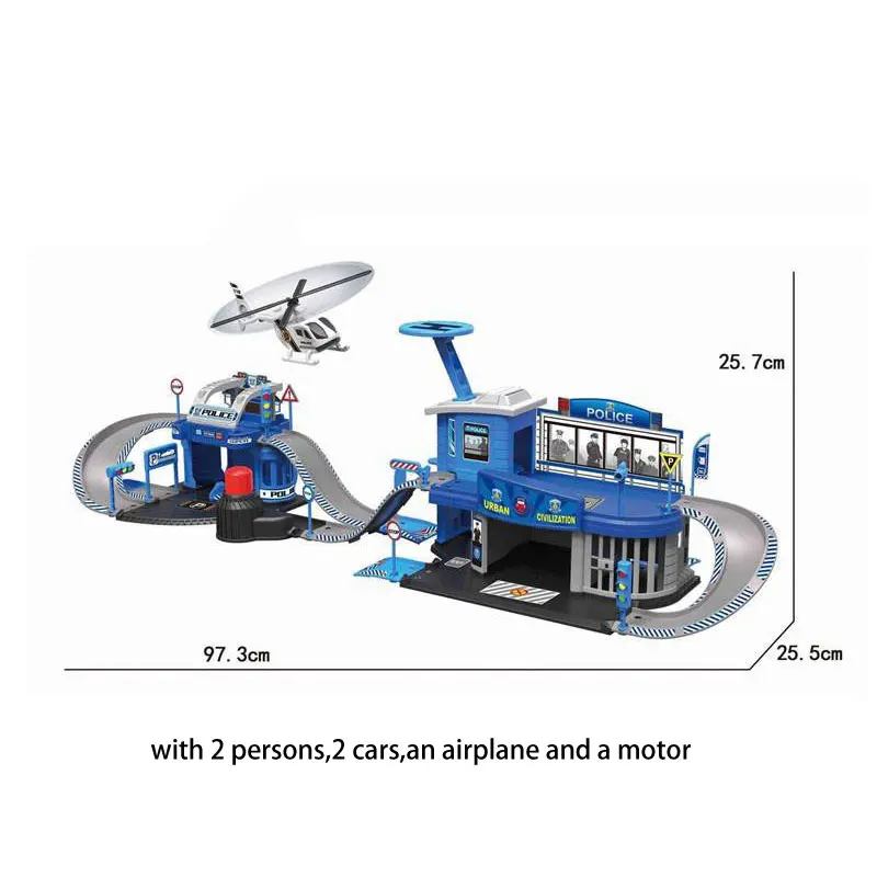 Hot selling engineering die cast car truck parking lot garage play set toy