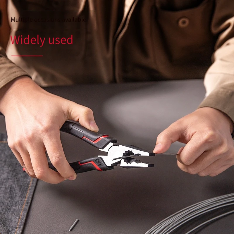 High quality Deli Powerful Tools DL101108 Multifunctional industrial grade wire pliers labor-saving pliers, hardware tip flat
