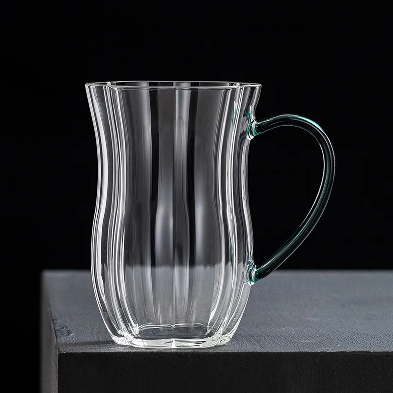Новое поступление Классическая английская стеклянная полосатая термостойкая высокая кружка для чашек