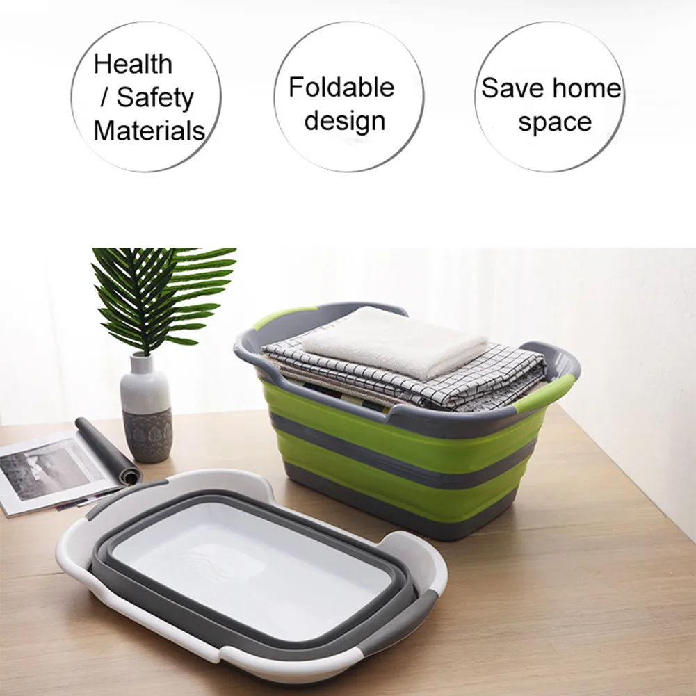 Folding Baby Shower Bathtub Portable Silicone Pet Dog Bath Tubs Accessories Collapsible Laundry Storage Basket Safety Security