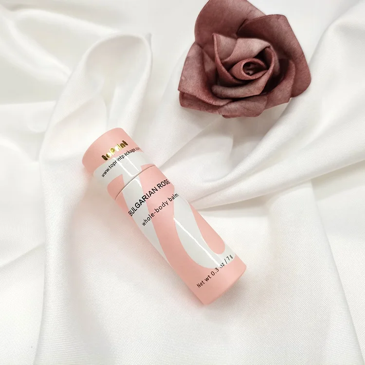  Custom Eco Friendly Paperboard Lip Balm Containers Lipbalm Push Up Lipstick Packaging Carton Paper
