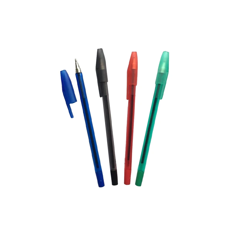 Simple Art Promotional Ballpoint Pen Cheap Plastic Stick Ballpen 1.0mm Writing Width Back to School Accessory