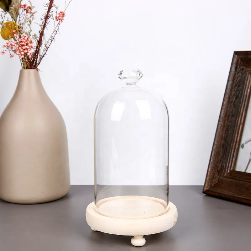 Factory direct wholesale immortal flower transparent dustproof glass cover high borosilicate micro landscape glass cover