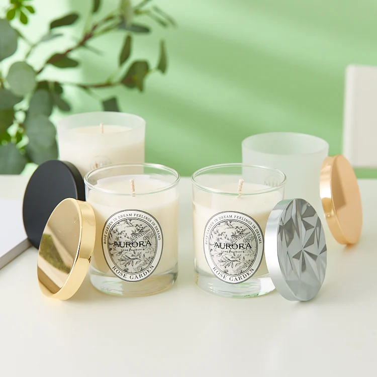 7 унций Матовые прозрачные банки для свечей пустые толстые стеклянные контейнеры оптом изготовления