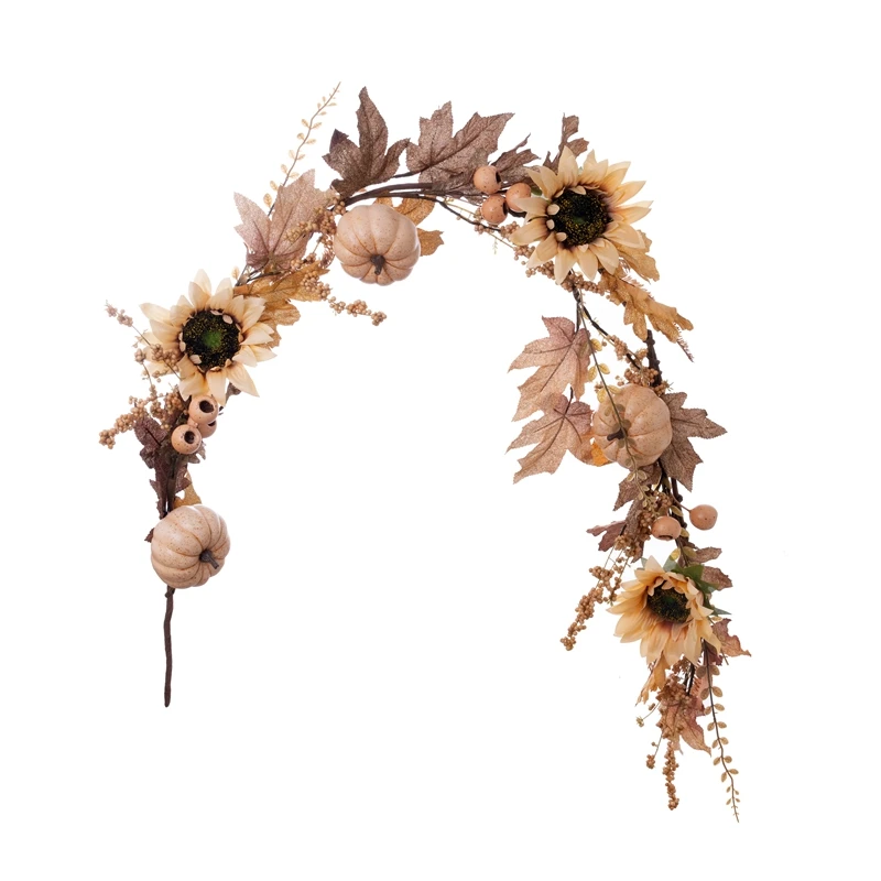 Artificial Sunflower pumpkin maple leaf garland home decor
