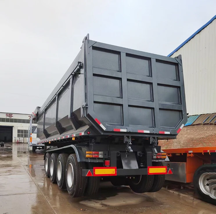 Hydraulic Rear Dump trailer 3 Axles 40 cubic meter Tipper dumper Rear Semi Truck Tipping Trailers