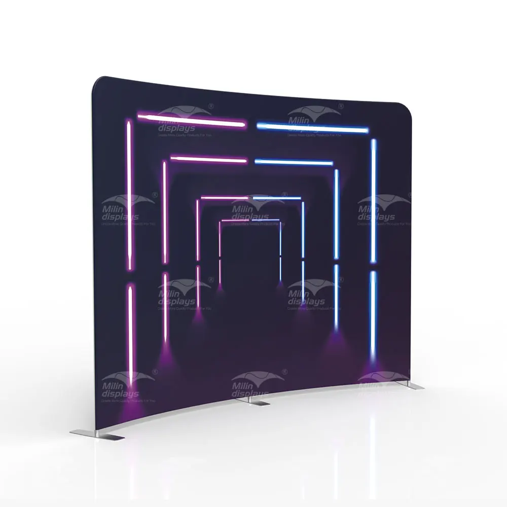 Newest  Curved  Fabric  Cover Backdrop Stand Exhibition Booth Display for Trade Show
