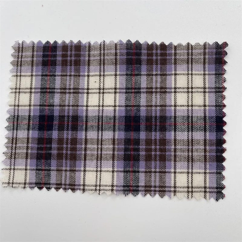 New all cotton 21s yarn dyed Plaid Summer ultra-thin shirt skirt fabric plain cloth