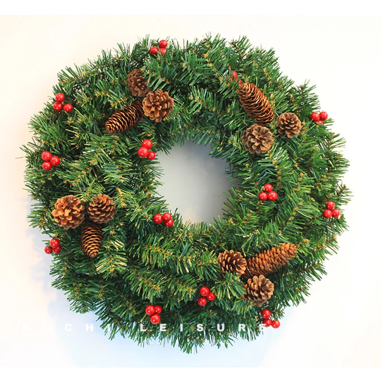 2019 Hot Sale Christmas Wreath Manufacturer Artificial Greenery Christmas Garland Decoration