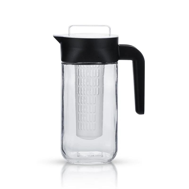 sale manufacturing BPA free square clear glass cold fruit infusion jug water pitcher carafe with handle