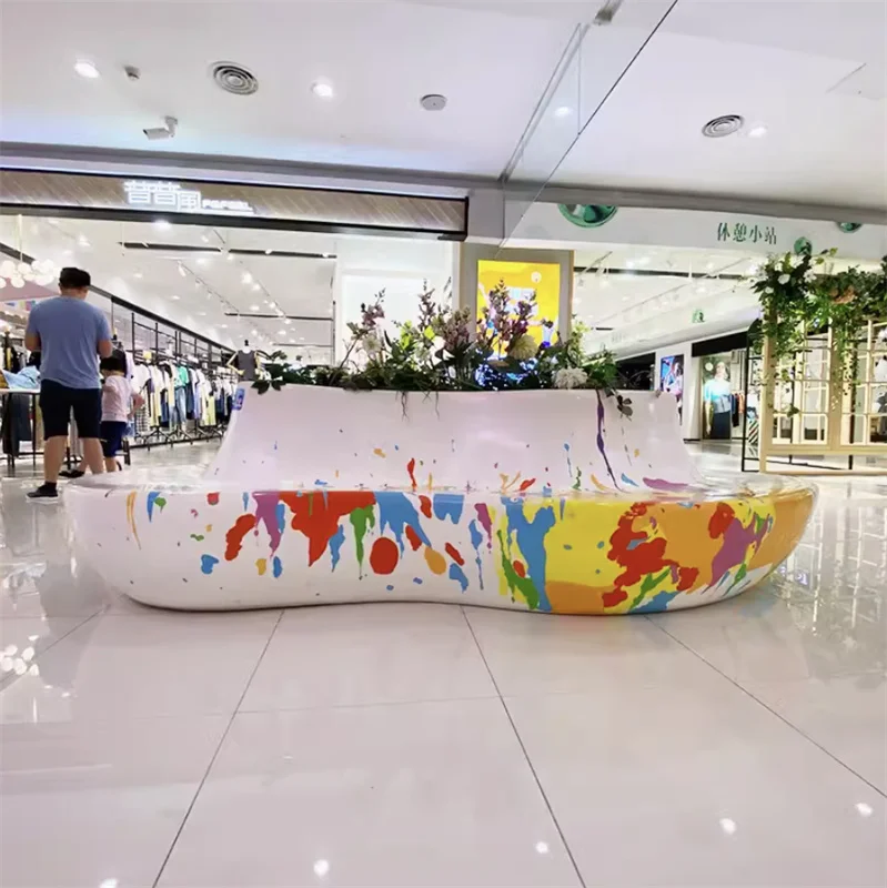 High quality outdoor commercial street fiberglass flower vat sculptures interior decoration sculptures for sale