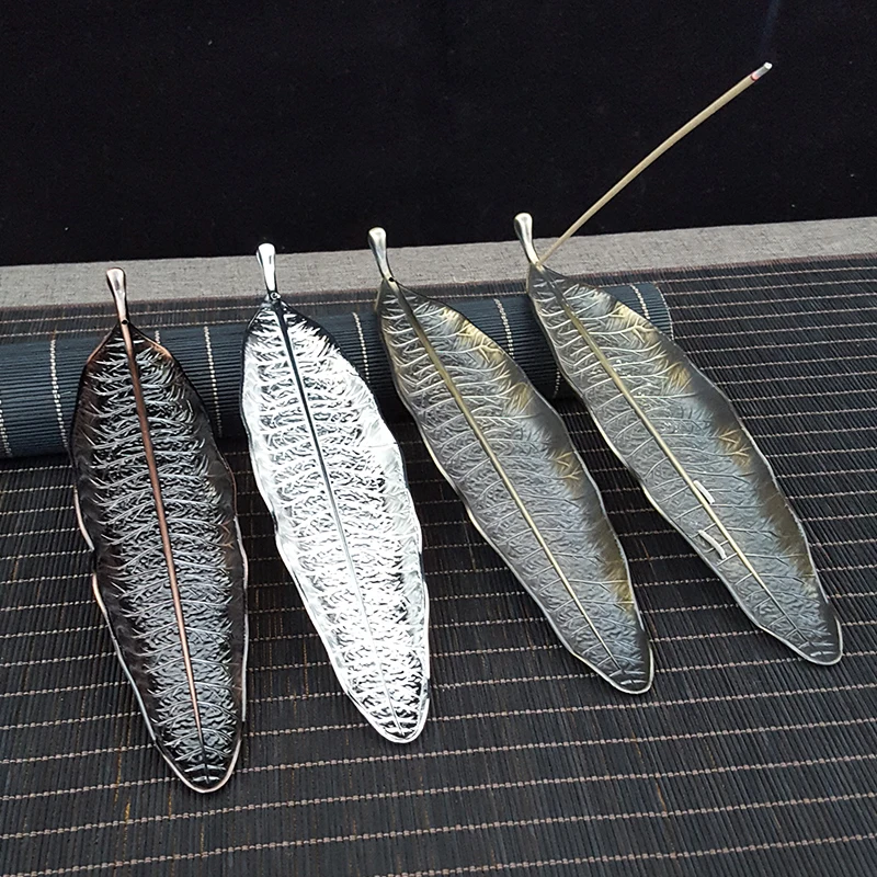 Домашний декор, Роскошная мини-палочка для благовоний, современный металлический держатель для благовоний в форме листа, курильница