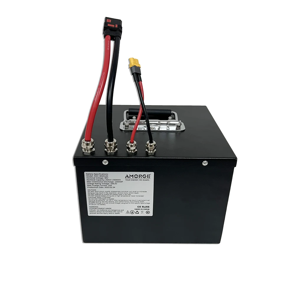 Индивидуальный блок батарей Amorge 96v 24AH 120A Bluetooth BMS для внедорожного электромобиля, литиевая батарея