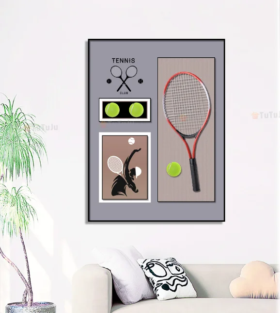 Customized Tennis Sports Collection Poster 3D Modern Home Decor Wall Art Framed Canvas Art Picture Painting