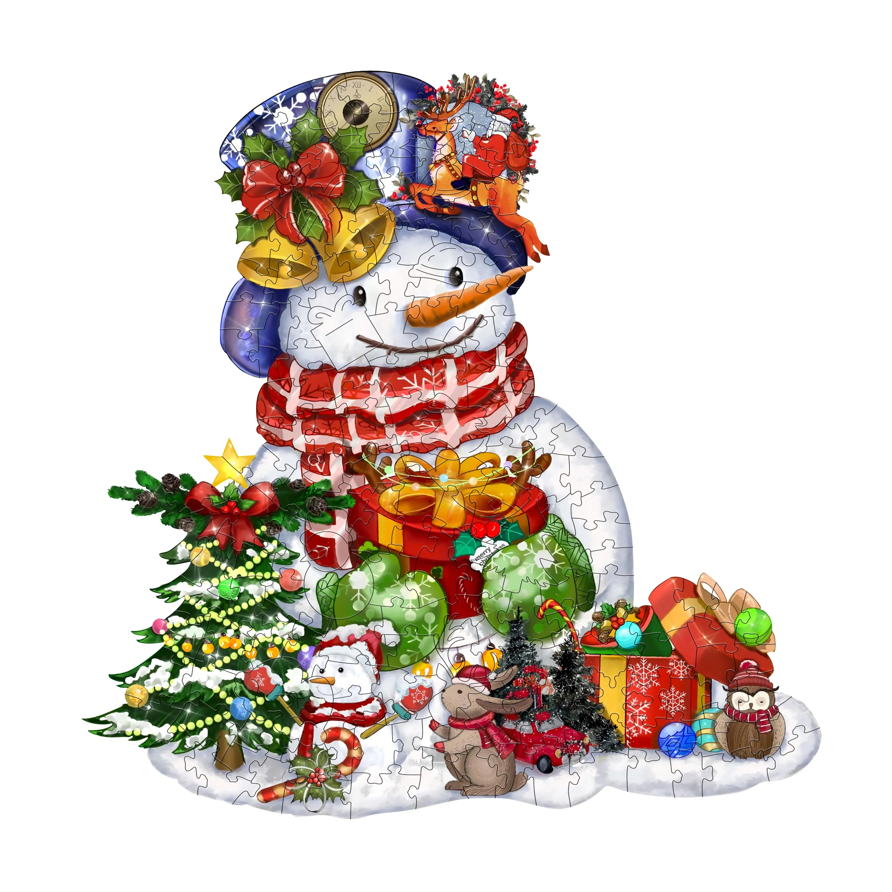 WOODBESTS CHRISTMAS SNOWMAN Christmas decor sublimation custom puzzle game adult wooden jigsaw puzzle