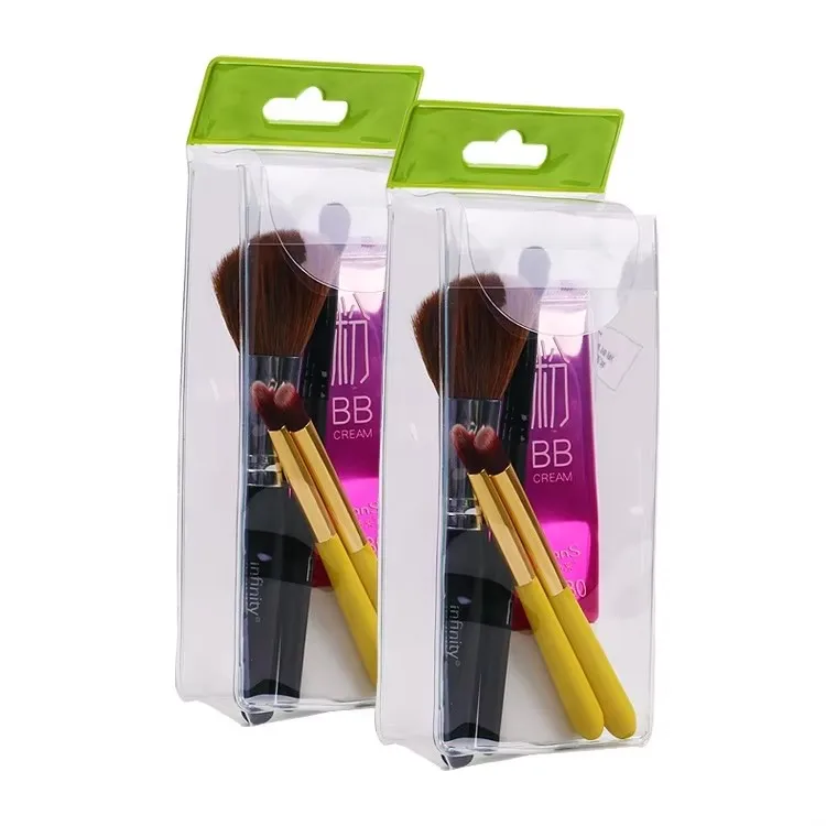 KAP Custom stand up clear plastic snap packaging transparent PVC cosmetic suit bathroom mouthwash shampoo set packing bag