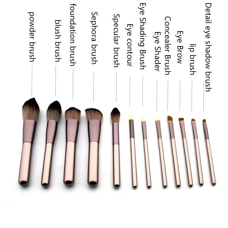 
Amazon Best Sell Handle Custom Make-Up BrushCosmetic Brush Set With CasePrivate Label Makeup Brush Set 