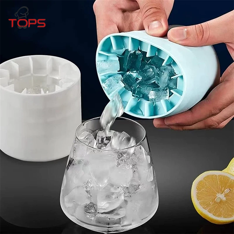 Cylinder Silicone Ice Lattice Molding Ice Cup Easy Release Mini Decompress Ice Cube Lattice Maker