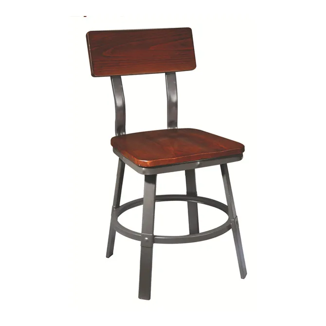 high quality industrial chair wood and metal chairs fast food restaurant