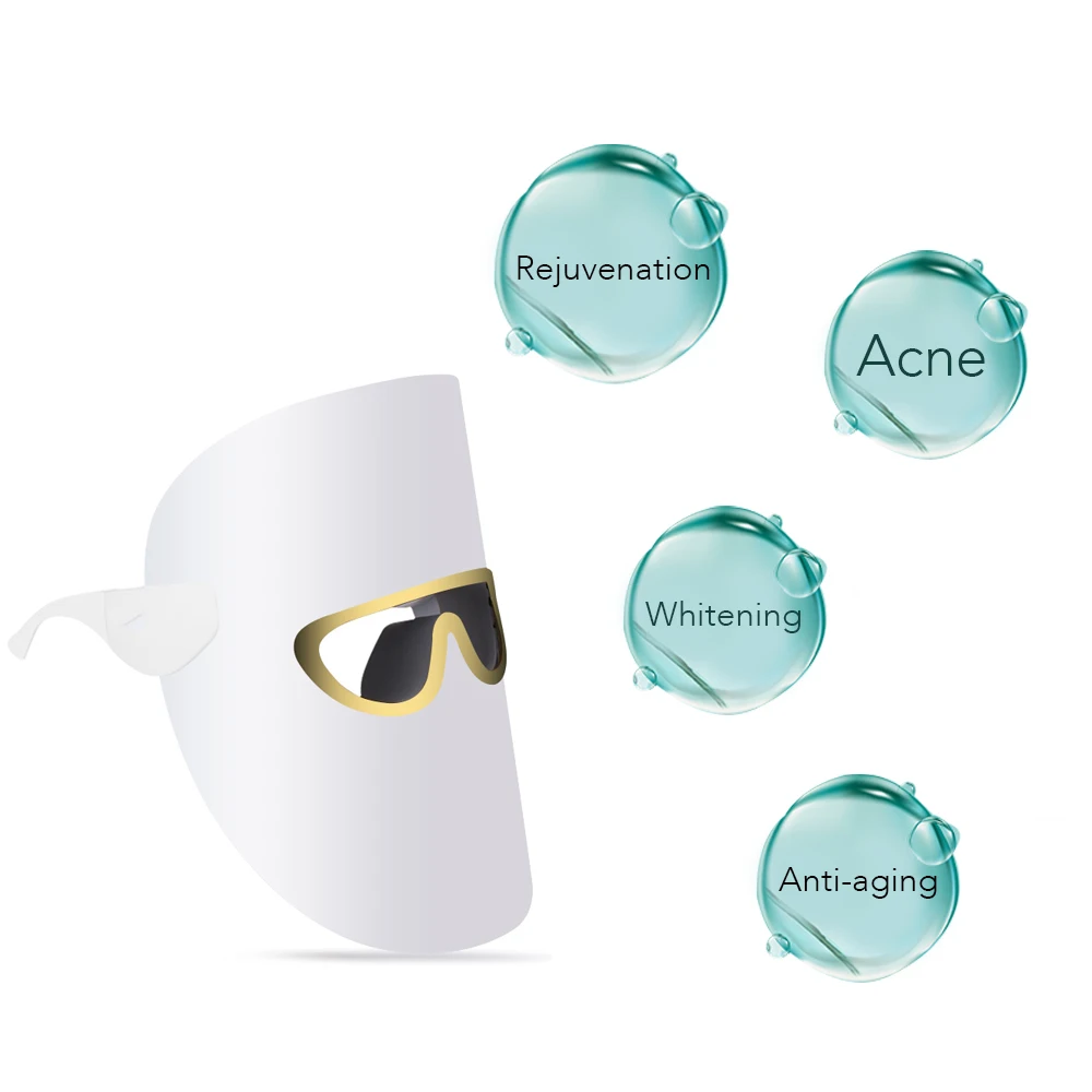 Led Mask Glasses style Led Light Therapy Facial Skin Care Mask 3 Color Face Photon led beauty