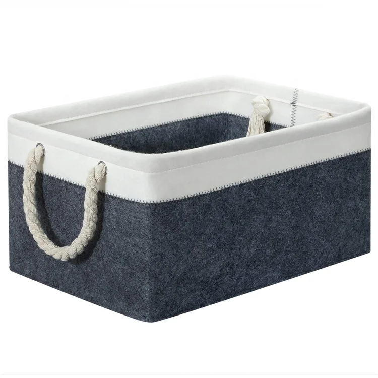 TAITONG Felt Fabric Storage Bin Decorative Boxes Cute Baskets Shelf Empty Gift Basket