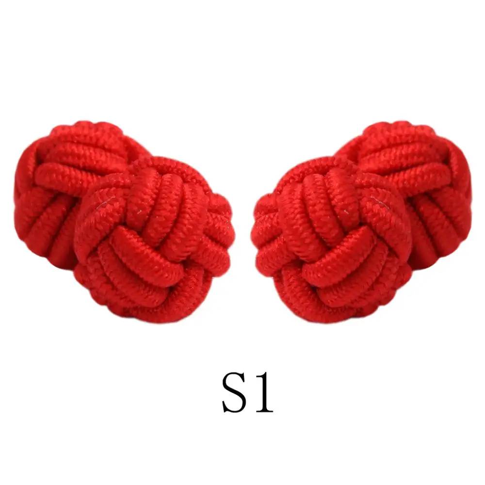 
Handmade Double Ball Silk Knot Cufflinks 
