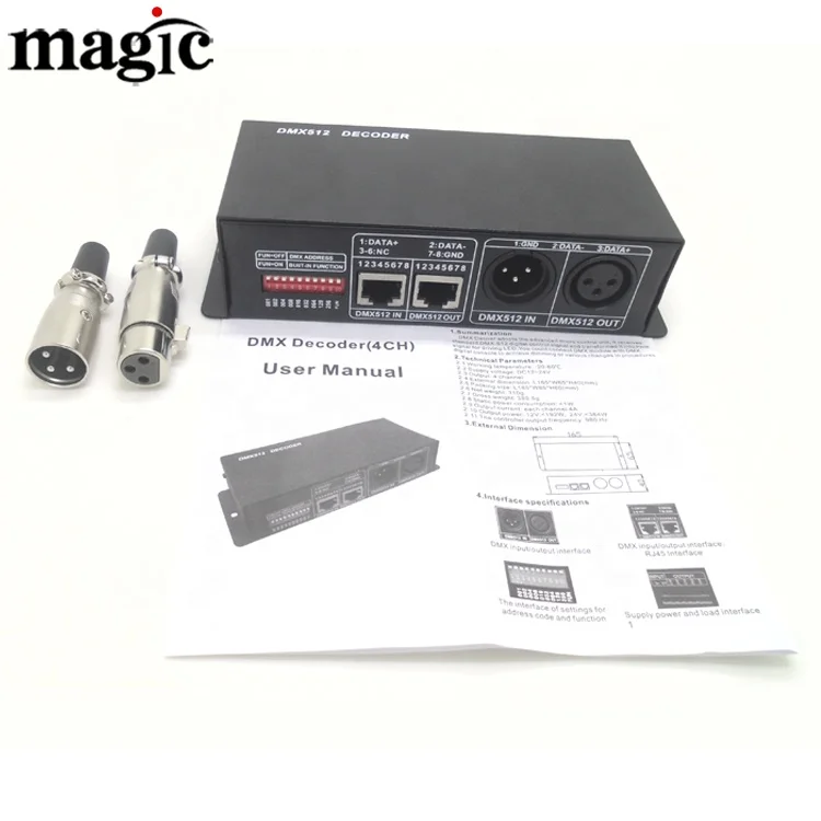  Водонепроницаемый Контроллер IP67 DMX 12 В 24 в RGB RGBW Светодиодная лента DMX512