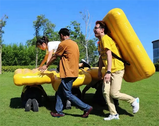 Team Building Event Inflatable Jumping Sausages Bouncy Sausage Racing Walking Tube