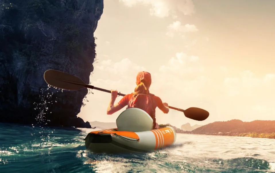 ZRAY 37641 Classic Portable 2 Persons Touring Drop Stitch PVC Inflatable Kayak Boat
