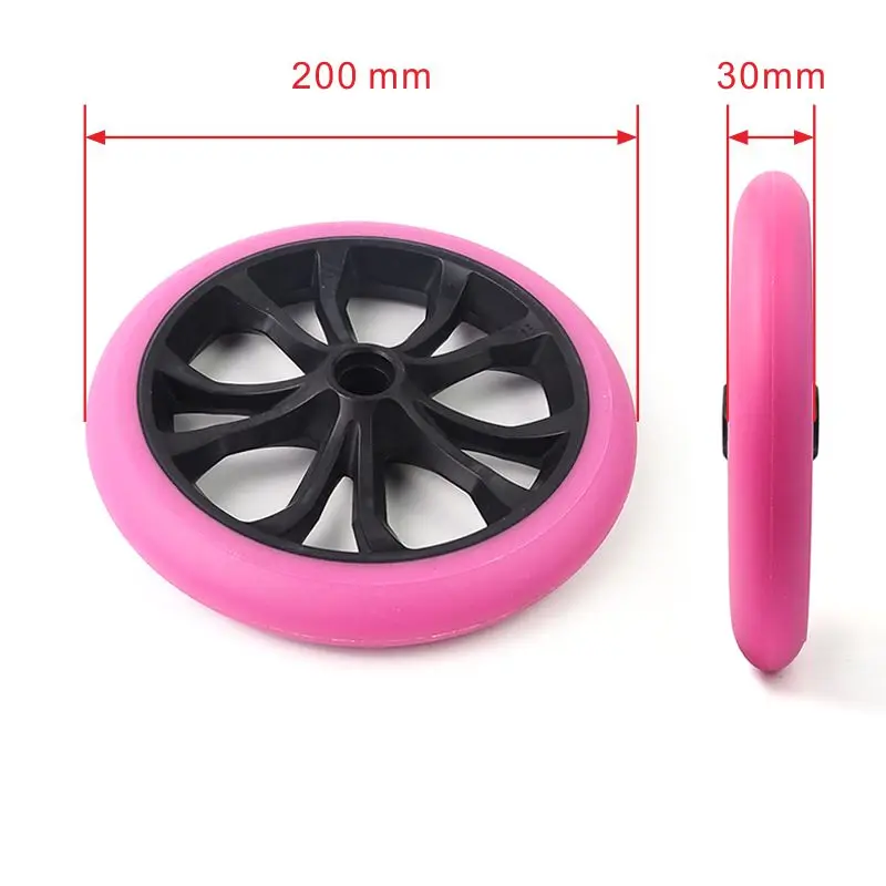 Ruedas de repuesto para scooter d 200mm Adult Scooter Wheels solid rubber wheel roller scooter pu wheel 200mm