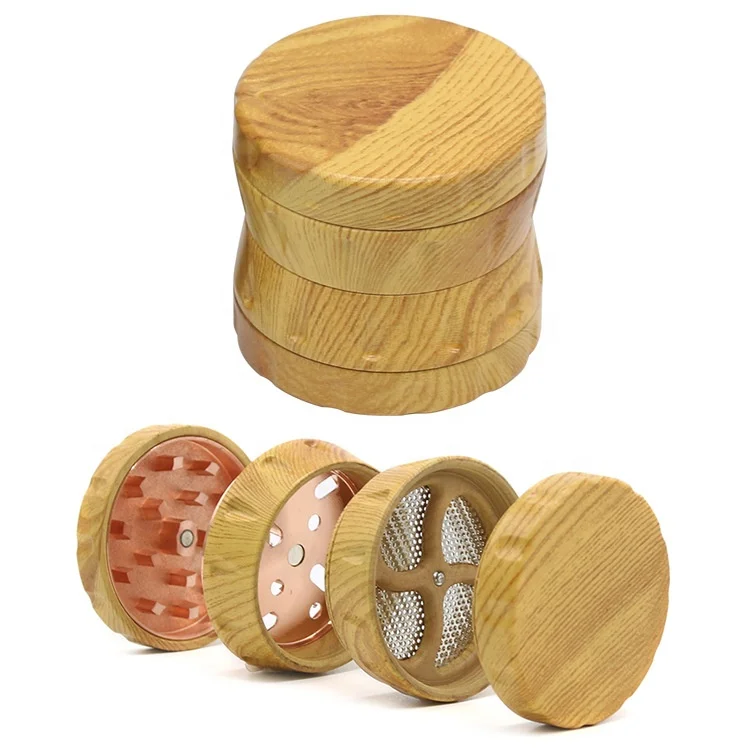 Wholesale Factory Sale Wooden Herb Grinder 52mm 4 Layers Tobacco Crusher