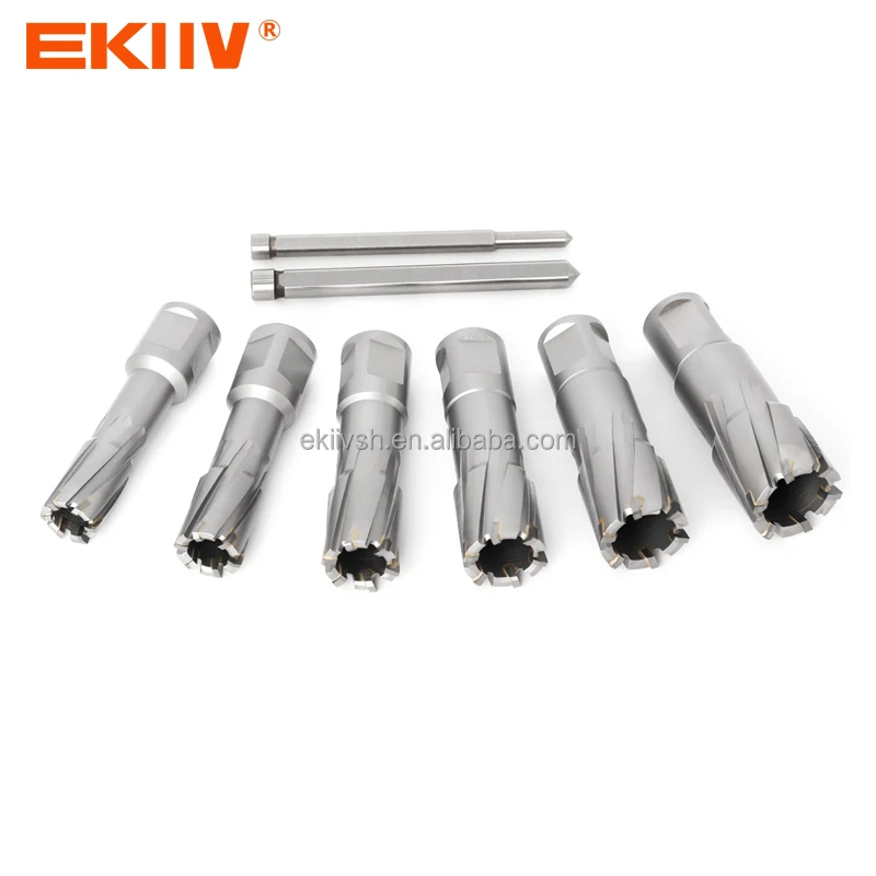 EKIIV wholesale TCT annular cutter HSS carbide tipped weldon universal shank magnetic core drill bit for metal drilling