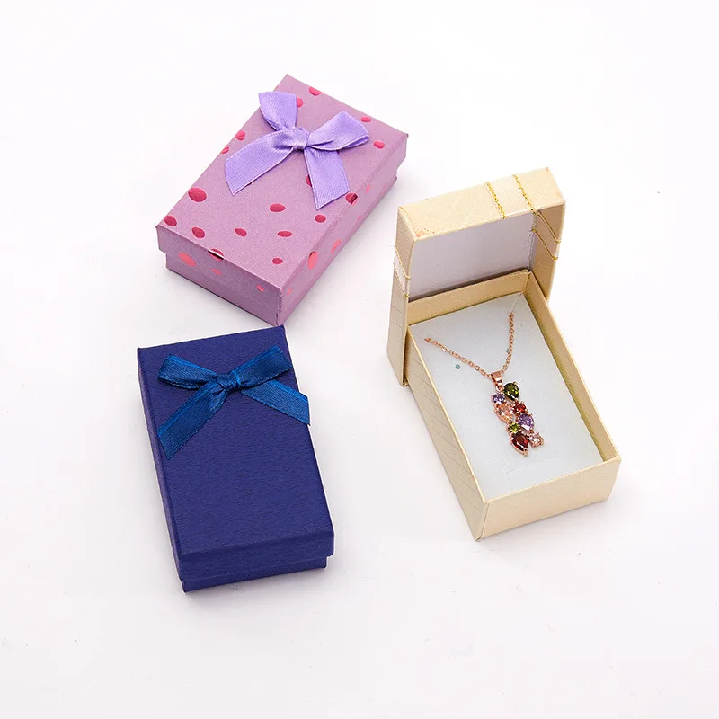 Hot cheap cheap jewelry world cover jewelry bow ribbon necklace ring earrings pendant packaging box Jewelry organizer
