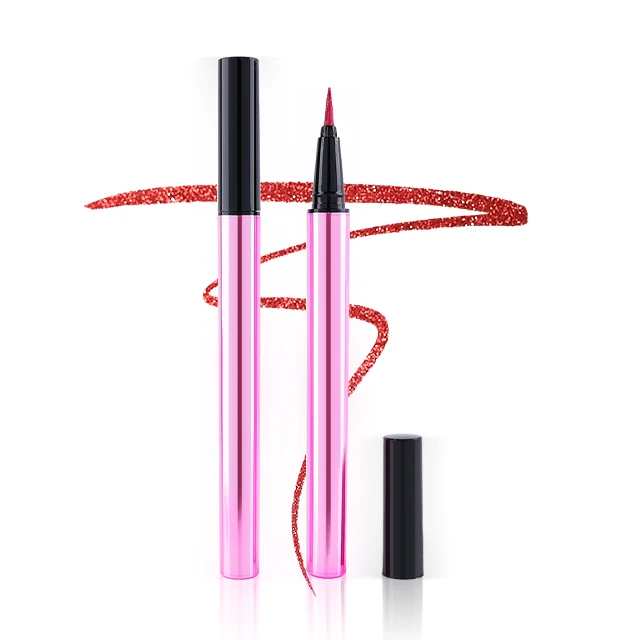 liquid colored eyeliner liquid magic glue pen private label vegan black colourful glitter white pink adhesive logo coloured set