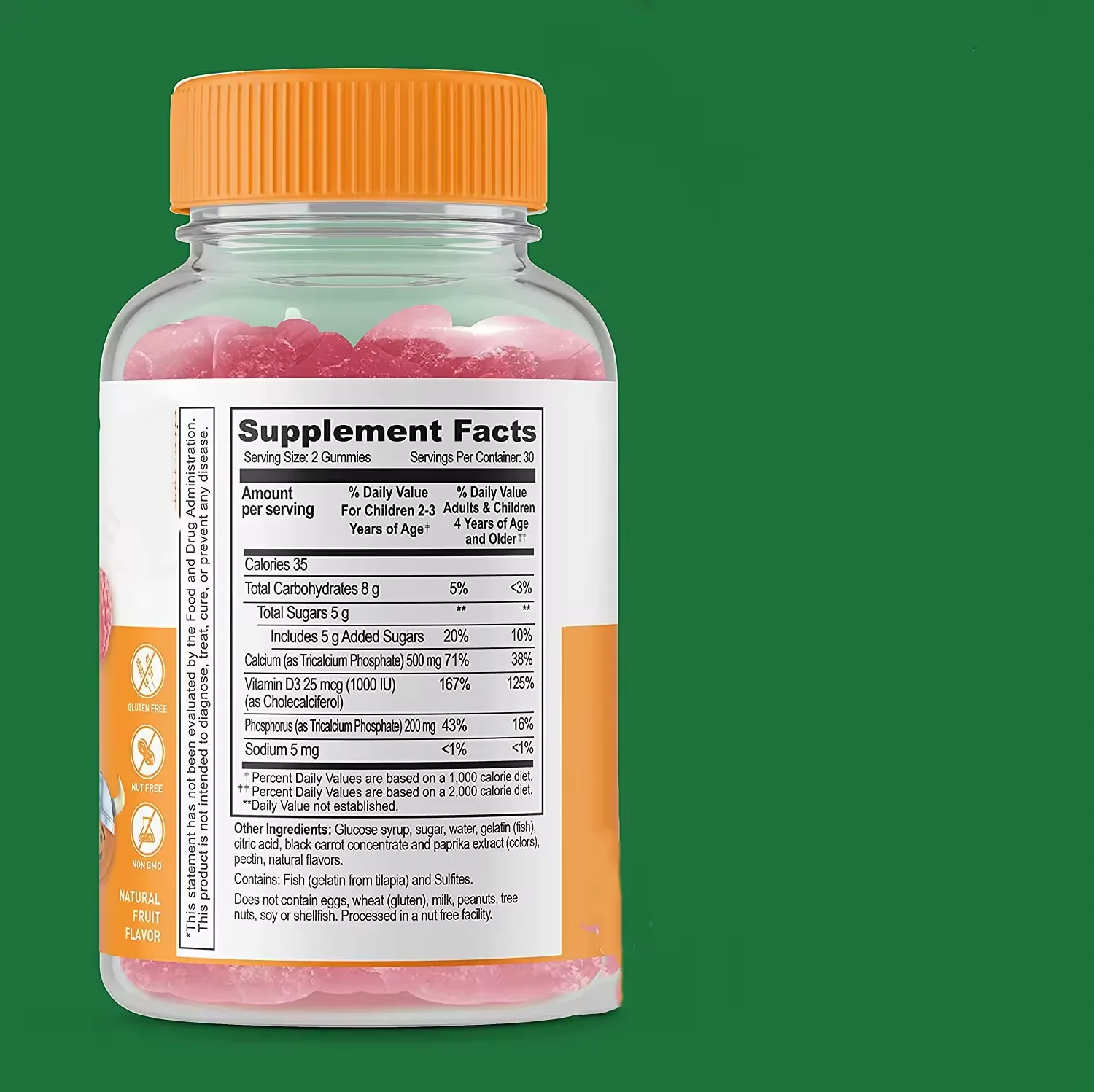 Hot Selling Customized Oem Sugar Free Dietary Supplemen Kids Calcium Gummies Vitamin D Gmmies