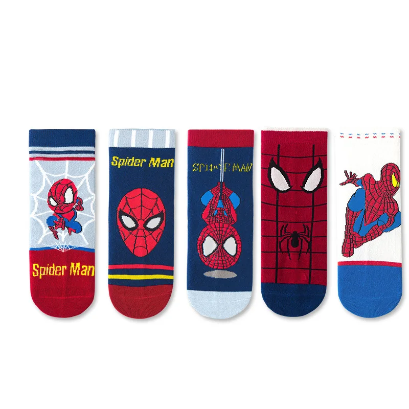 Hot Selling Cartoon Ultraman Spider Socks Children Autumn Winter Mid Tube Baby Cotton Socks