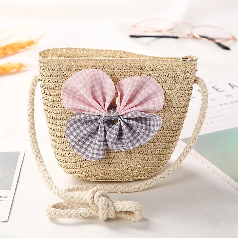 Baby Cute Shoulder Bag Coin Pouch Children Cute Fashion Kids Girls Straw Purse