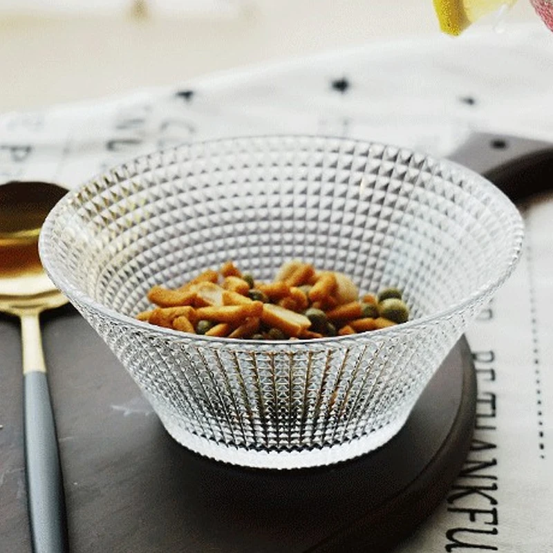 Wholesale Blinkmax glassware Dinnerware Glass Bowl Reticulated Transparent Glass Candy Bowl for Dried Fruits Glass Storage Bowls