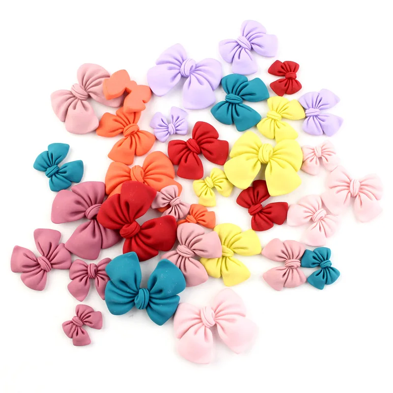 New Matt Bowknot Shape Flatback Resin Cabochons for Hair Ornament Accessories