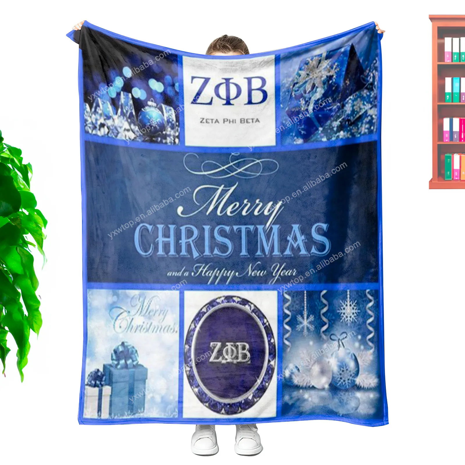 Best Quality low price 1920 Sorority Zeta Phi Beta printing blanket custom sublimation soft plush travel throw blanket