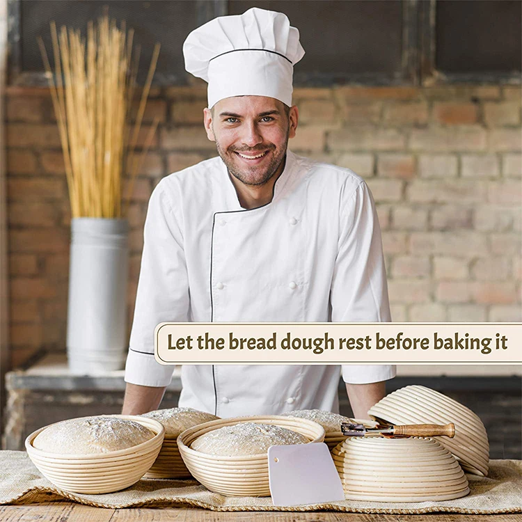 baguette bread liner gift set restaurant design inserts bulk rattan cloth wicker sourdough cleaning brush proofing basket