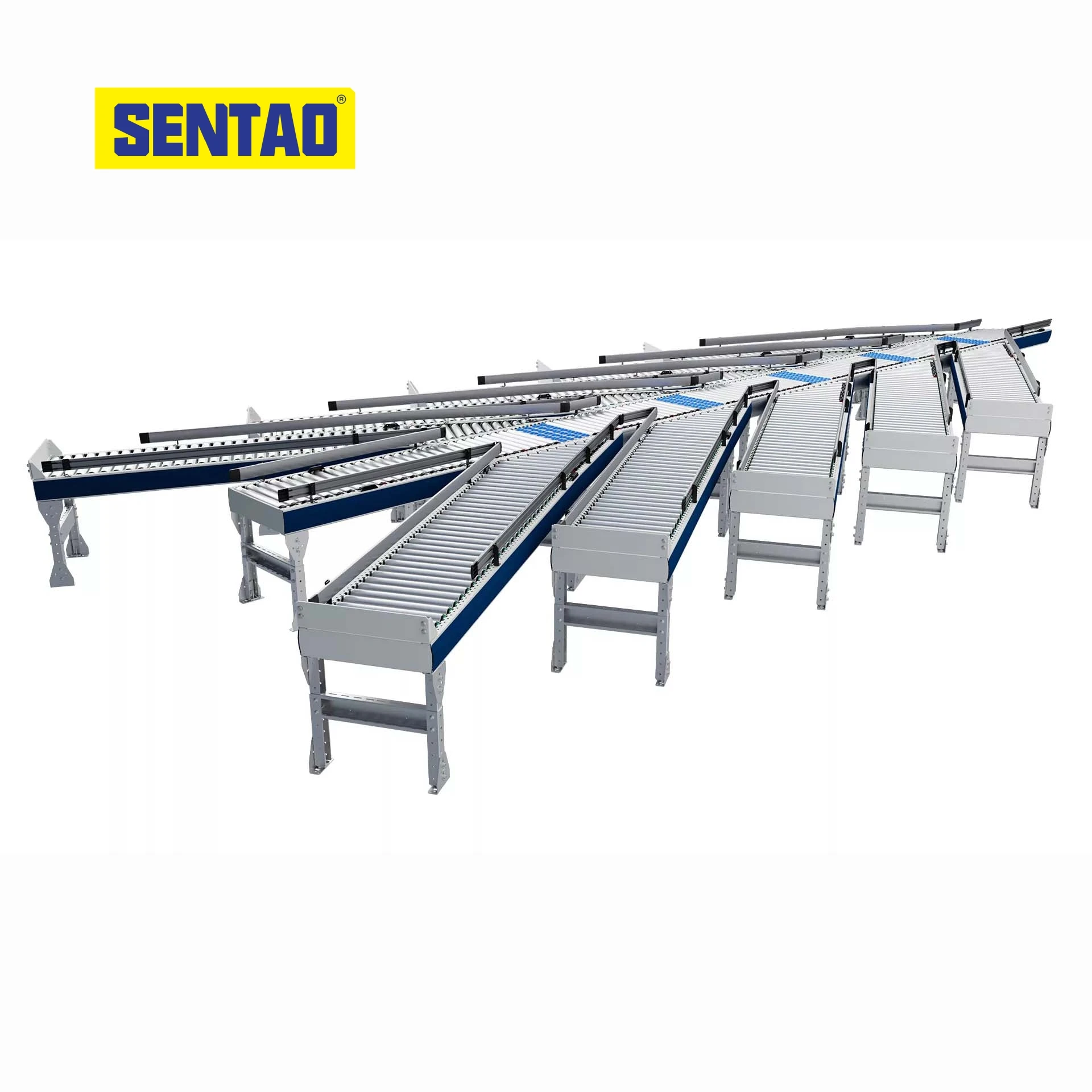 SENTAO Customized Flexible Electric Steel Roller Conveyor Logistics Conveyor