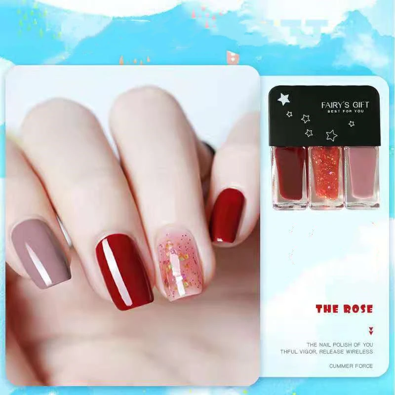 M&U 3 In 1 Nail Polish No Bake Quick Dry Uv Gel Nail Polish Long Lasting Nail Polish Gift Set 18 Colors