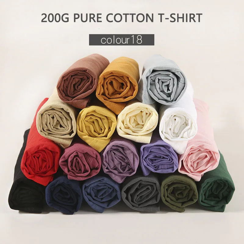Wholesale Crew Neck Cotton T-Shirt White Solid Color Workwear Activity Shirt Group apparel customized printing logo