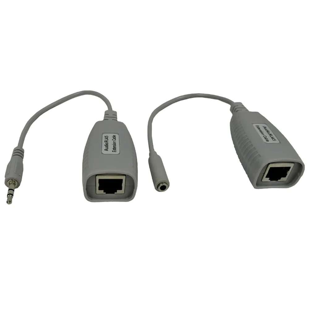 
 AD-1 с питанием от шины 3,5 мм до RJ45 Удлинительный кабель с большим радиусом 300 м 2 Way стерео аудио удлинитель по Cat5e  