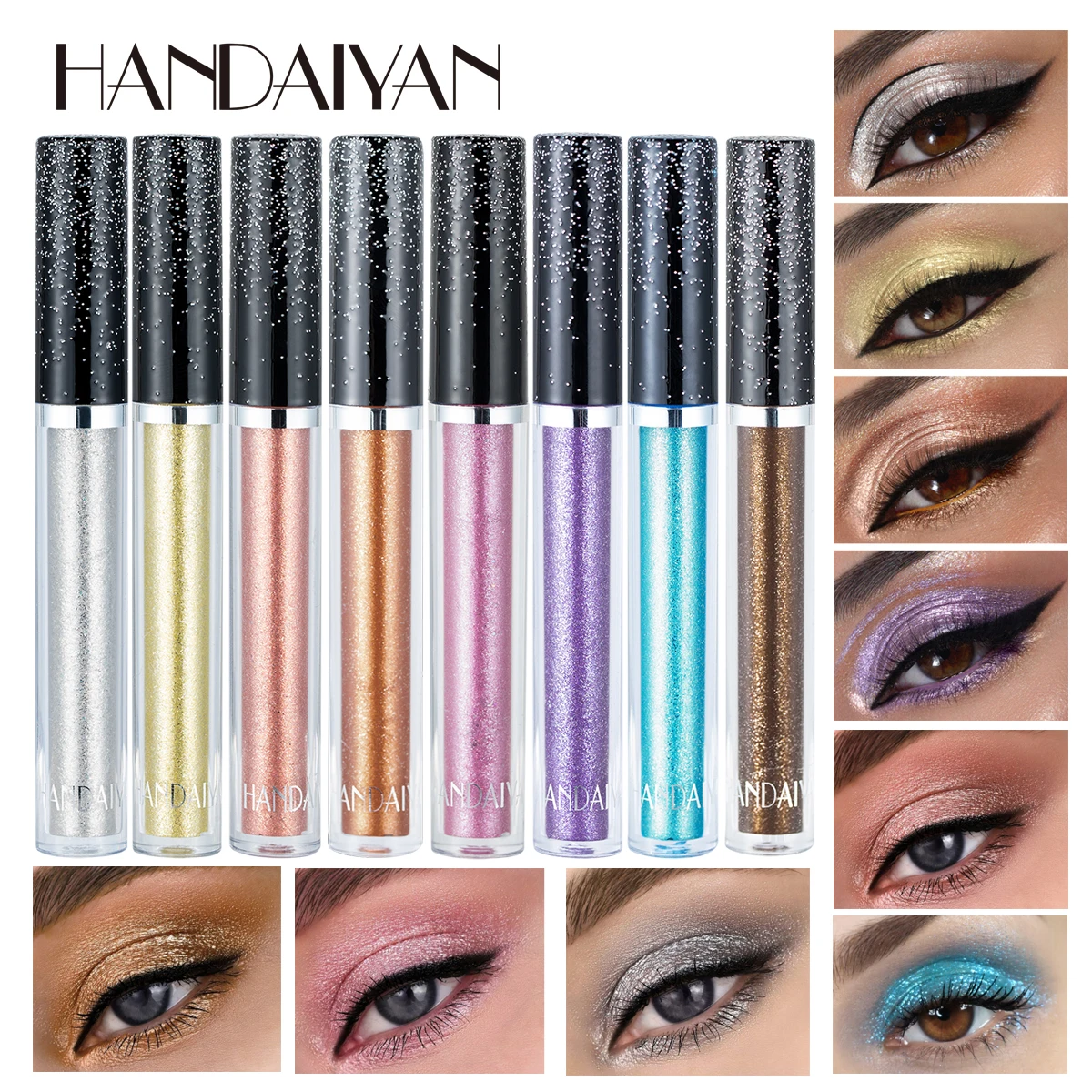 HANDAIYAN Designer Single Color Liquid Eyeshadow Shimmer Eye Makeup Vegan Makeup Cosmetic