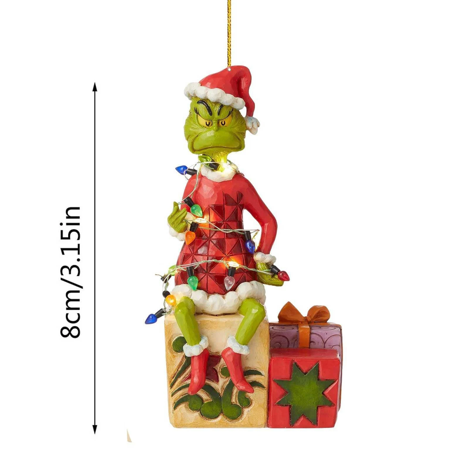 LIXIN  Hot selling Funny Green Dolls Christmas Decor Flat Acrylic Hanging Grinches Ornaments for Christmas Tree