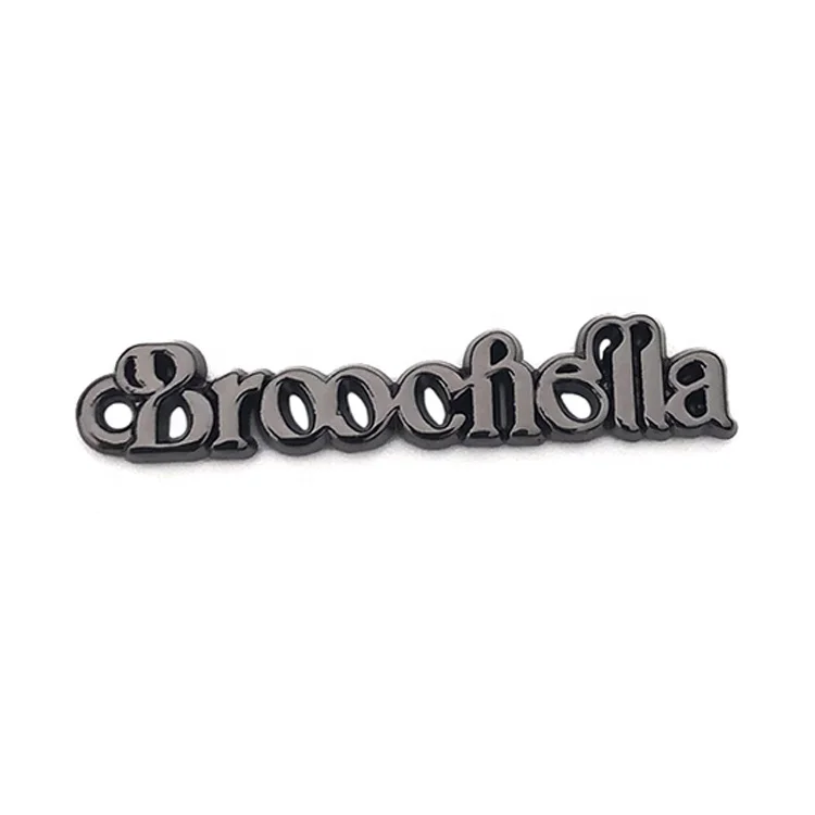 Excellent Quality Custom Letter Shape Metal Clothing Label Sewing Engraved Zinc Alloy Plating Tags