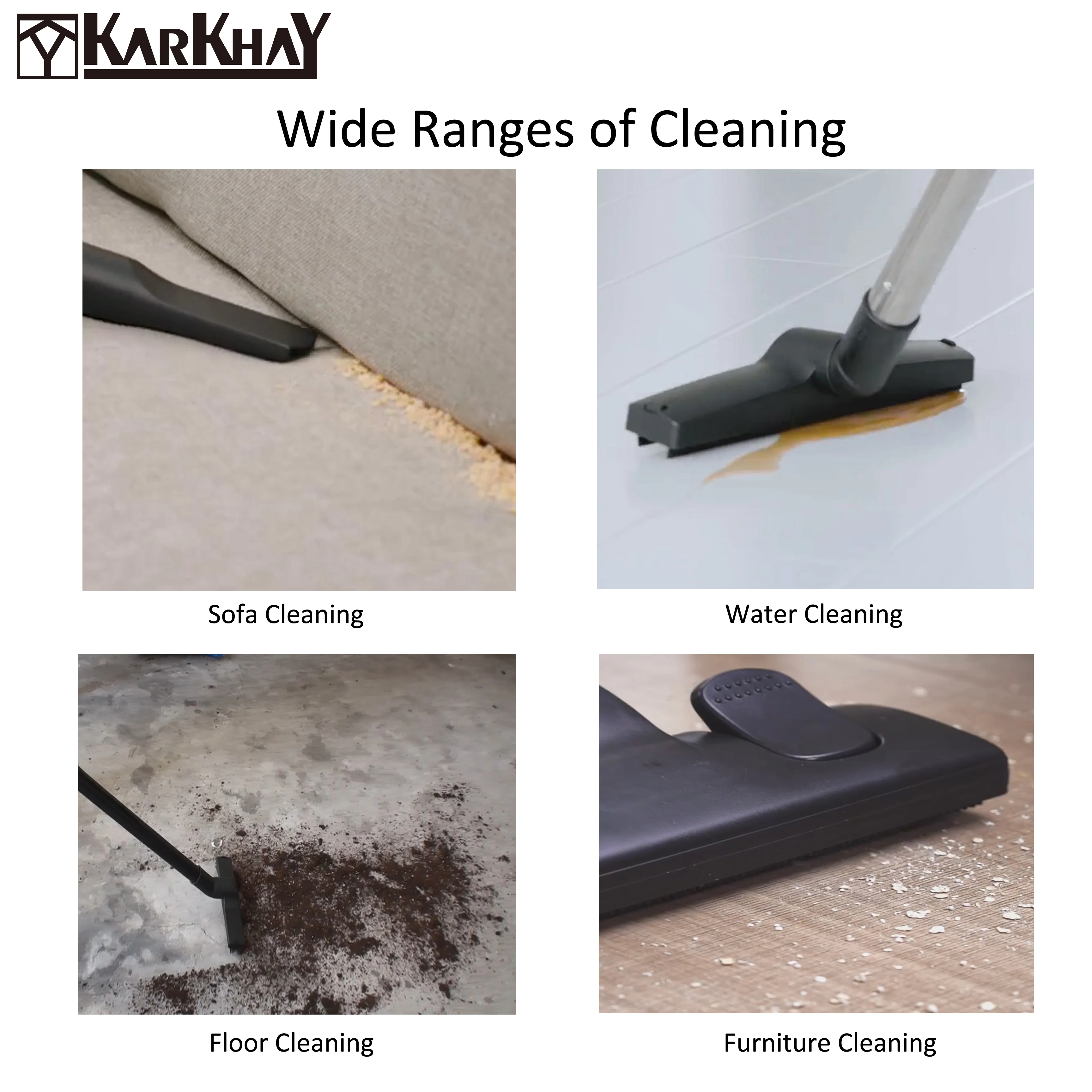 China Factory Supply Karkhay 1200w Vacuum cleaner hepa filter Wet and Dry shaking function