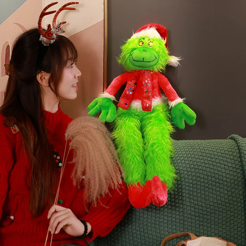 Giant 80cm Super Soft Christmas Green Hair Monster Plush Toy Cute Dolls